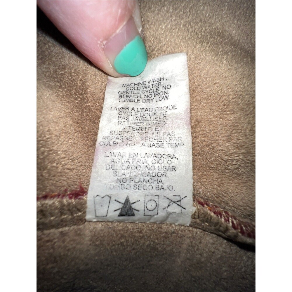 Bear Ridge Outfitters Red Fleece Blanket Jacket Horse Pattern Made In USA Size M - Picture 9 of 10